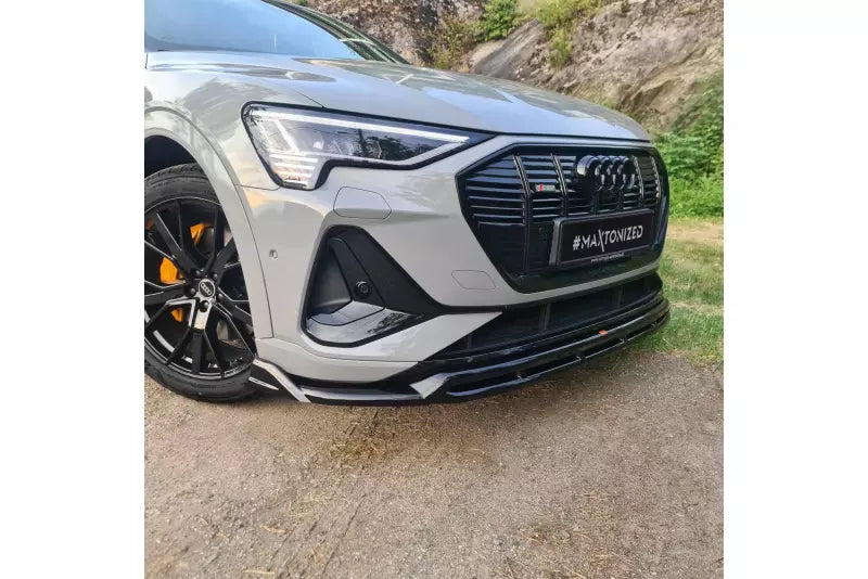 Maxton Design Frontlippe für Audi e-Tron S-Line Hochglanz schwarz – Ansicht 4