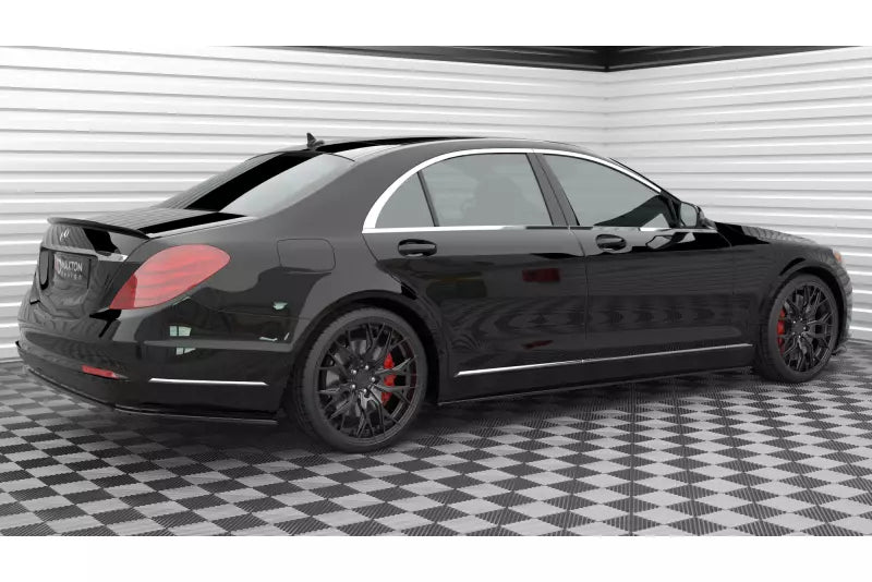 Maxton Design Seitenschweller (Paar) für Mercedes S Lang W222 Hochglanz schwarz – Ansicht 4