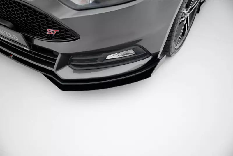 Maxton Design Street Pro Frontlippen Flaps für Ford Focus ST Mk3 Facelift Hochglanz schwarz – Ansicht 4