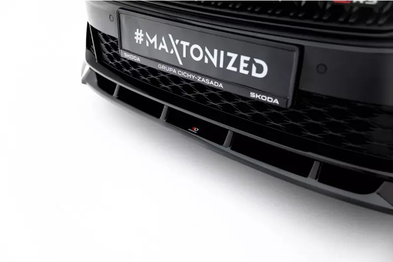 Maxton Design Frontlippe V.2 für Skoda Octavia RS Liftback / Combi Mk4 Facelift Hochglanz schwarz – Ansicht 4
