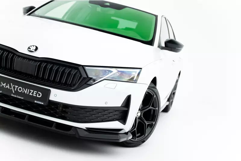 Maxton Design Frontlippe für Skoda Octavia SportLine Liftback / Combi Mk4 Facelift Hochglanz schwarz – Ansicht 4