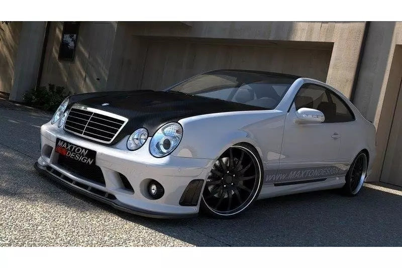 Maxton Design Frontlippe für Mercedes CLK W208 (für ME-CLK-208-AMG204-F1 Frontstoßstange) Hochglanz schwarz – Ansicht 1