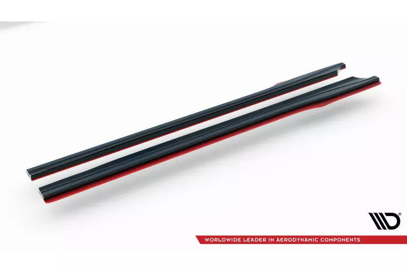 Maxton Design Seitenschweller (Paar) V.2 für Subaru BRZ / Toyota GT86 Facelift Hochglanz schwarz mit roten Streifen – Ansicht 4