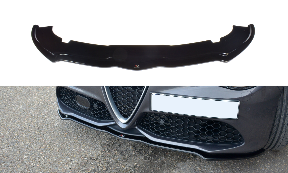 Street+ Spoilerlippe Front Ansatz V.1 passend für ALFA ROMEO GIULIA VELOCE schwarz Hochglanz – Ansicht 2