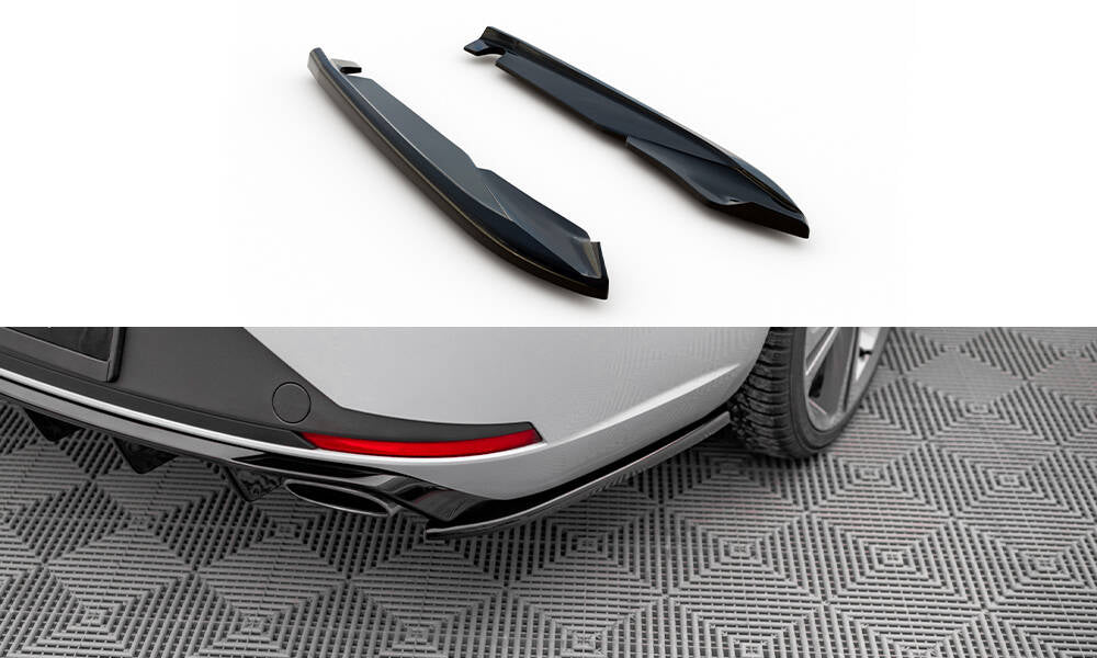 Heck Ansatz Flaps Diffusor V.2 passend für Seat Leon Cupra Sportstourer Mk3 schwarz Hochglanz – Ansicht 2