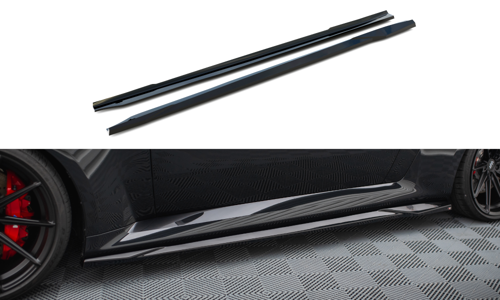 Street+ Seitenschweller Leisten V.2 passend für BMW M2 G87 schwarz Hochglanz – Ansicht 2