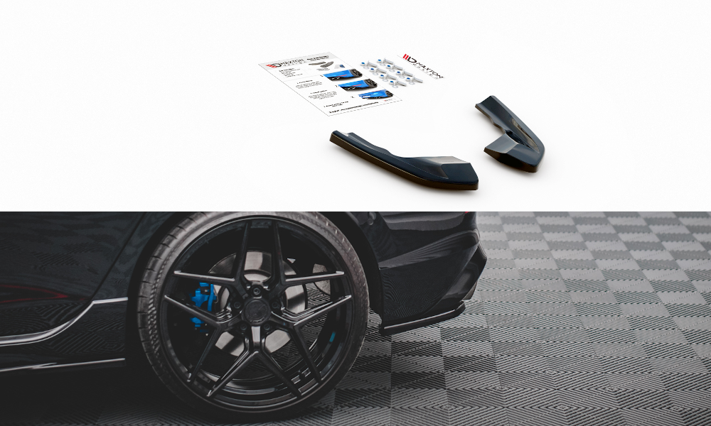 Heck Ansatz Flaps Diffusor V.1 passend für VW Golf R Hatchback Mk8 Facelift schwarz Hochglanz – Ansicht 2