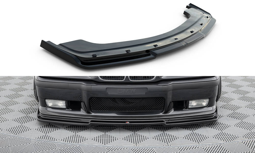 Street+ Spoilerlippe Front Ansatz V.1 passend für BMW M3 / 3 M-Paket Coupe / Cabrio E36 schwarz Hochglanz – Ansicht 2