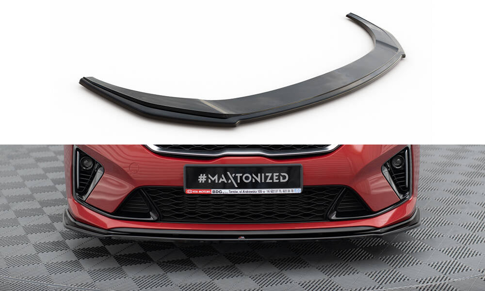 Street+ Spoilerlippe Front Ansatz V.1 passend für Kia Ceed GT / GT-Line Mk3 / Proceed Mk1 schwarz Hochglanz – Ansicht 2