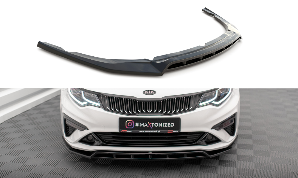 Street+ Spoilerlippe Front Ansatz V.1 passend für Kia Optima Mk4 Facelift schwarz Hochglanz – Ansicht 2