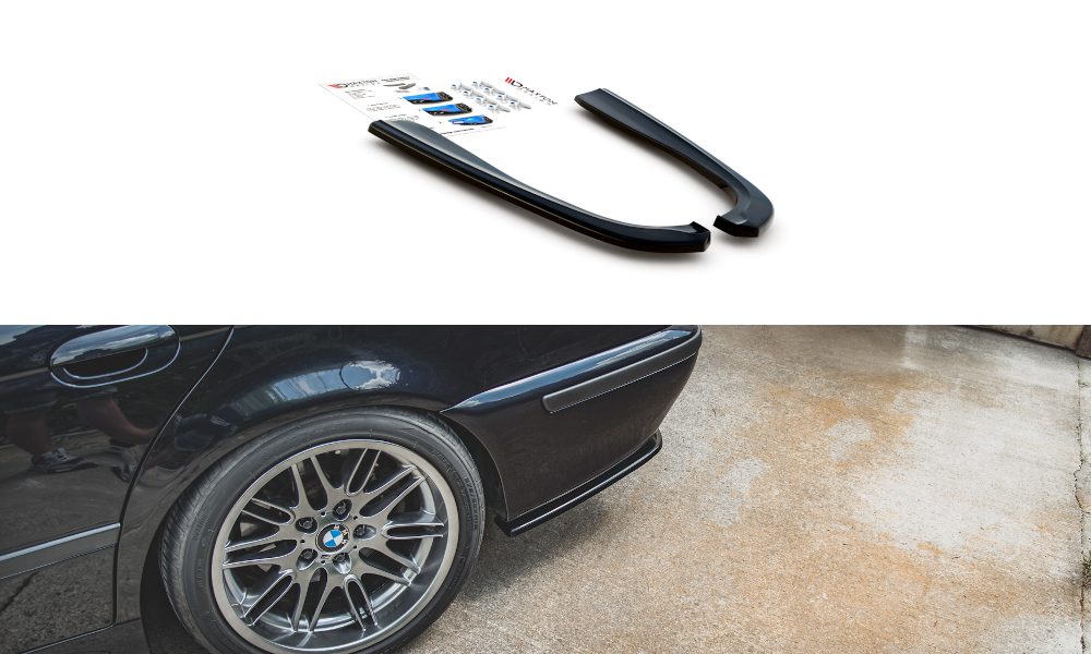 Heck Ansatz Flaps Diffusor passend für BMW M5  / 5 M-Paket E39 schwarz Hochglanz – Ansicht 2