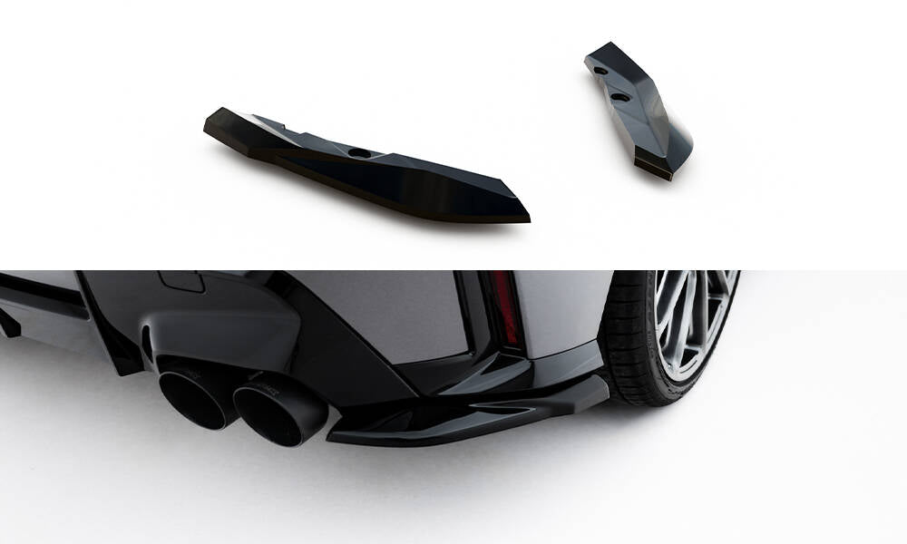 Heck Ansatz Flaps Diffusor V.4 passend für BMW M135i F70 schwarz Hochglanz – Ansicht 2