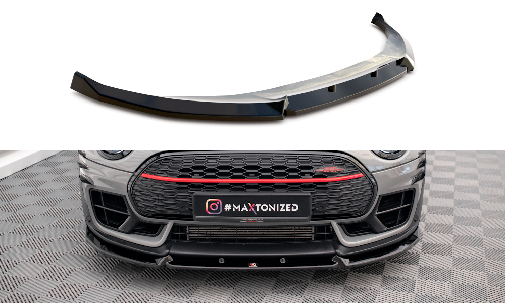 Street+ Spoilerlippe Front Ansatz V.4 passend für Mini Cooper Clubman John Cooper Works F54 Facelift schwarz Hochglanz – Ansicht 2
