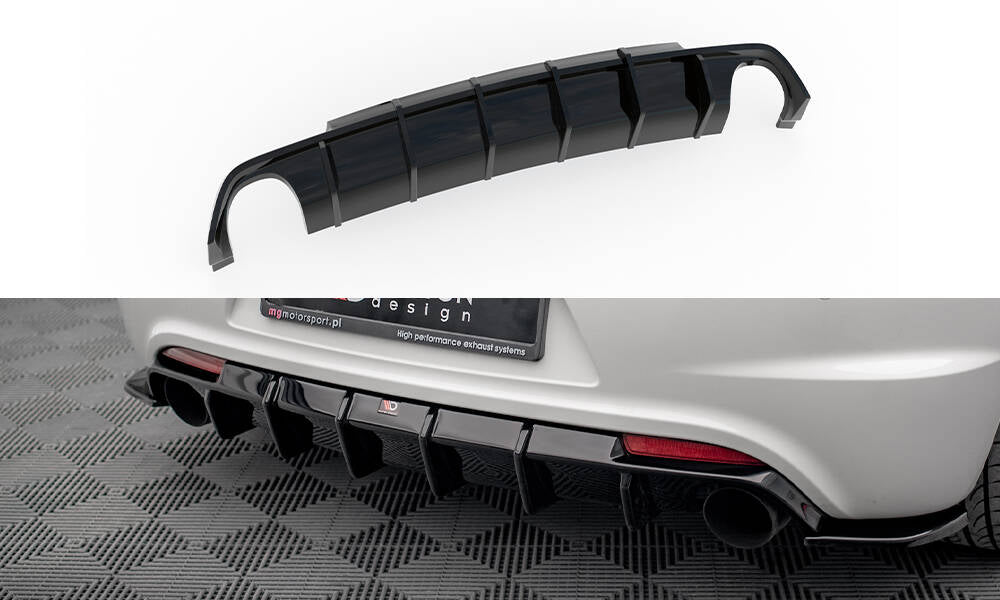 Diffusor Heck Ansatz V.1 passend für VW Scirocco R Mk3 schwarz Hochglanz – Ansicht 2