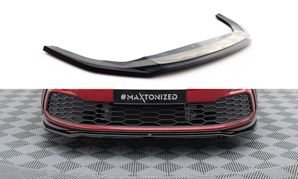 Street+ Spoilerlippe Front Ansatz V.4 passend für VW Golf GTI / GTE / GTD / R-Line Mk8 schwarz Hochglanz – Ansicht 2