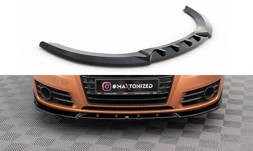 Street+ Spoilerlippe Front Ansatz V.2 passend für Audi A7 C7 schwarz Hochglanz – Ansicht 2