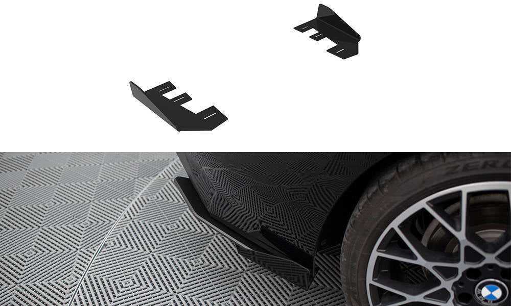 Hintere Seiten Flaps passend für BMW 2 Coupe G42 schwarz Hochglanz – Ansicht 2