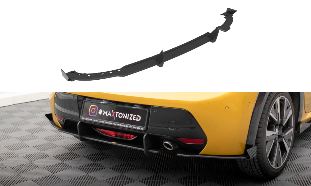 Street Pro Heck Ansatz Flaps Diffusor + Flaps passend für Peugeot 208 GT Mk2 schwarz Hochglanz – Ansicht 2