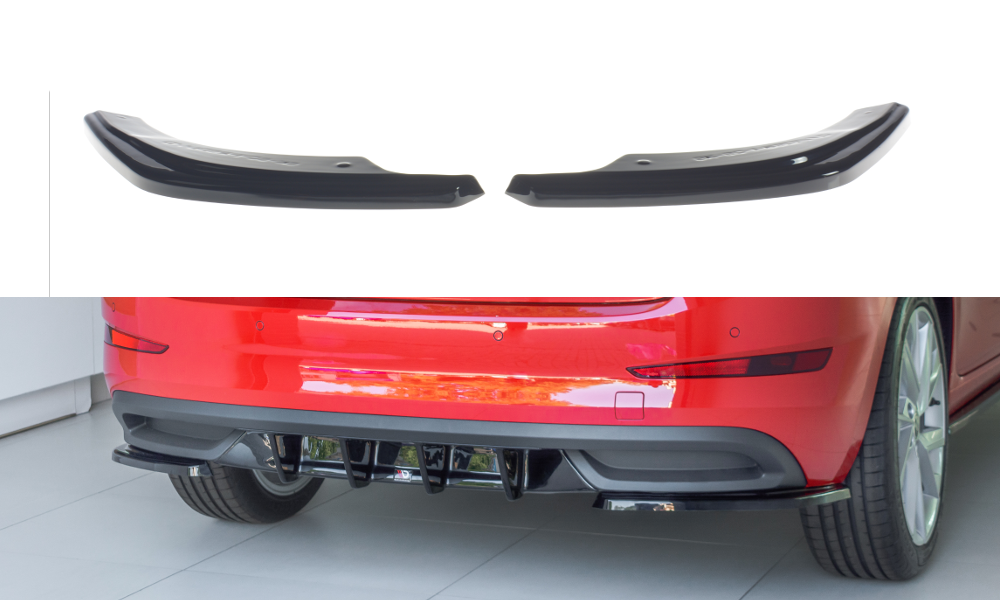 Heck Ansatz Flaps Diffusor passend für Skoda Scala schwarz Hochglanz – Ansicht 2