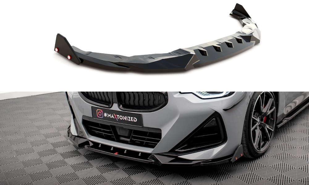 Street+ Spoilerlippe Front Ansatz V.2 + Flaps passend für BMW 2 Coupe M-Paket / M240i G42 – Ansicht 2