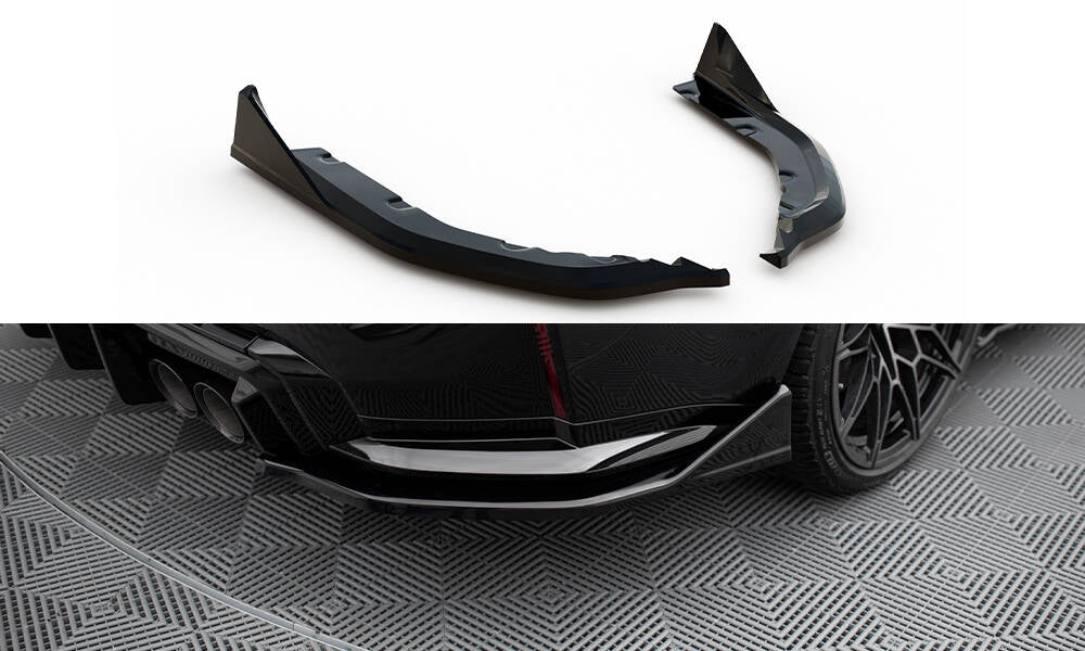 Heck Ansatz Flaps Diffusor V.6 passend für CSL Look (Für heckansatz v.1) BMW M3 Limousine / Touring G80 / G81 schwarz Hochglanz – Ansicht 2