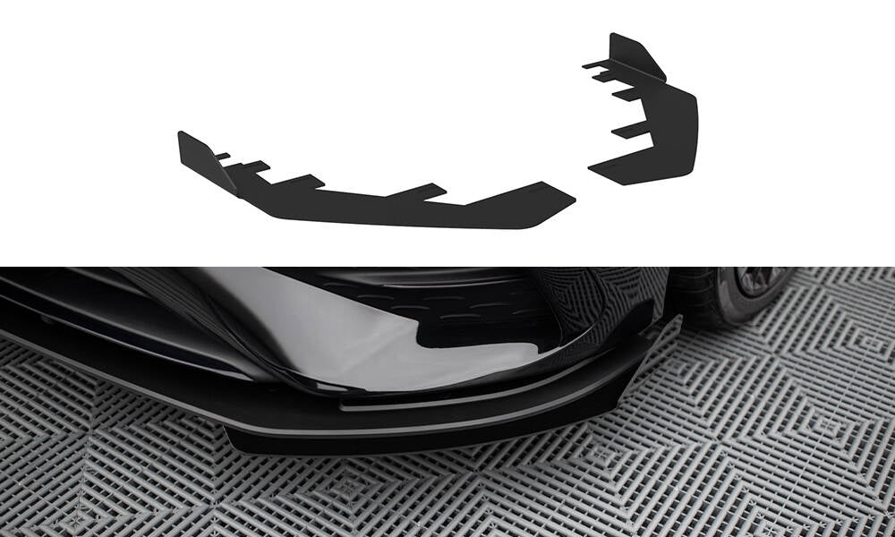 Front Stoßstange Flaps passend für Mercedes-AMG A35 W177 Facelift schwarz Hochglanz – Ansicht 2