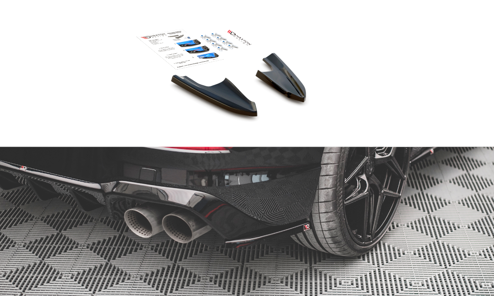 Heck Ansatz Flaps Diffusor V.3 passend für VW Golf R Hatchback Mk8 Facelift schwarz Hochglanz – Ansicht 2