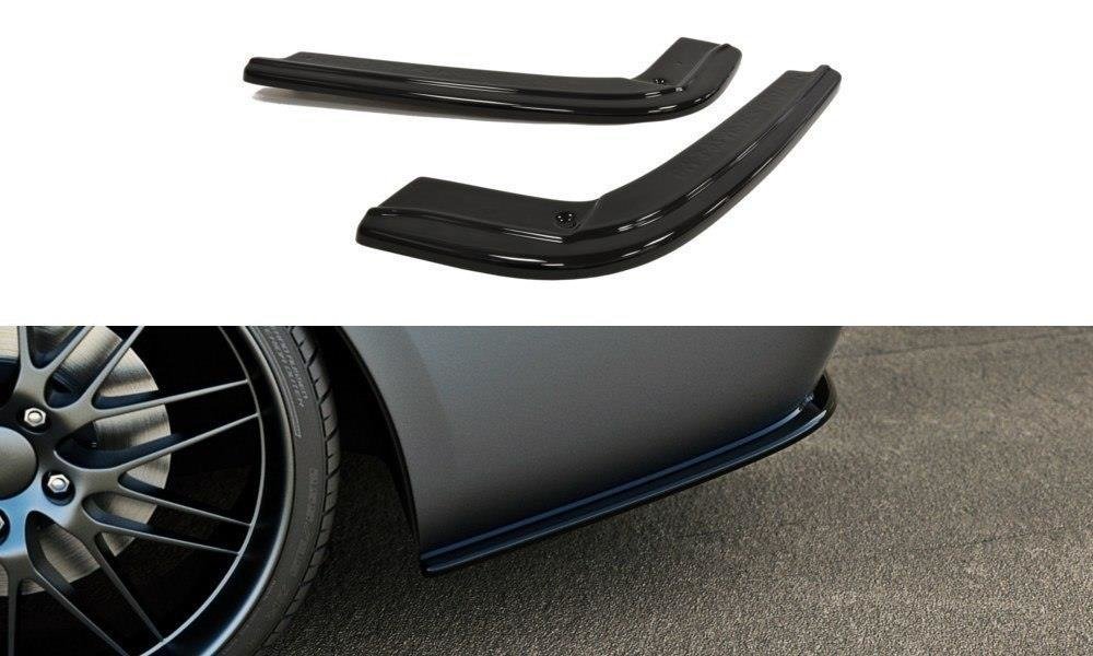 Heck Ansatz Flaps Diffusor passend für BMW 3er E92 M Paket schwarz Hochglanz – Ansicht 2