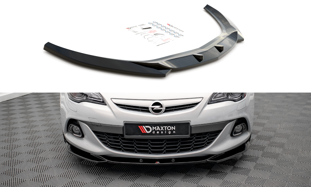 Street+ Spoilerlippe Front Ansatz V.1 passend für Opel Astra GTC OPC-Line J schwarz Hochglanz – Ansicht 2