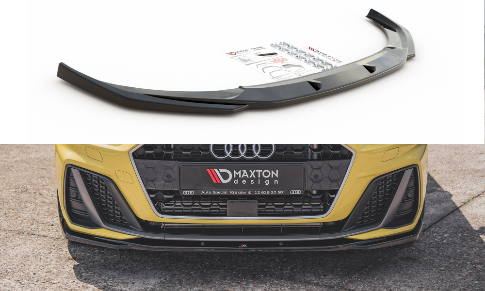 Street+ Spoilerlippe Front Ansatz V.2 passend für Audi A1 S-Line GB schwarz Hochglanz – Ansicht 2