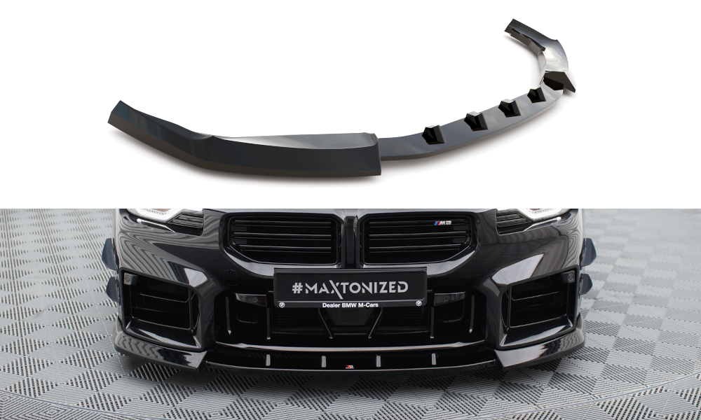 Street+ Spoilerlippe Front Ansatz V.3 passend für BMW M2 G87 schwarz Hochglanz – Ansicht 2