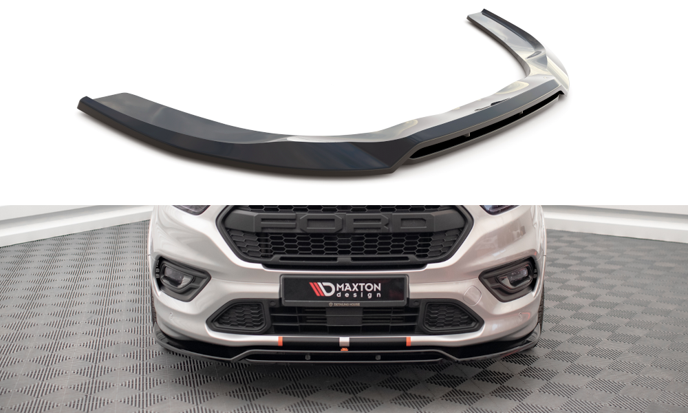 Street+ Spoilerlippe Front Ansatz passend für Ford Transit Custom ST-Line Mk1 Facelift schwarz Hochglanz – Ansicht 2