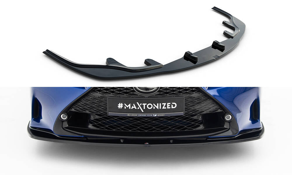 Street+ Spoilerlippe Front Ansatz V.1 passend für Lexus RC Mk1 schwarz Hochglanz – Ansicht 2