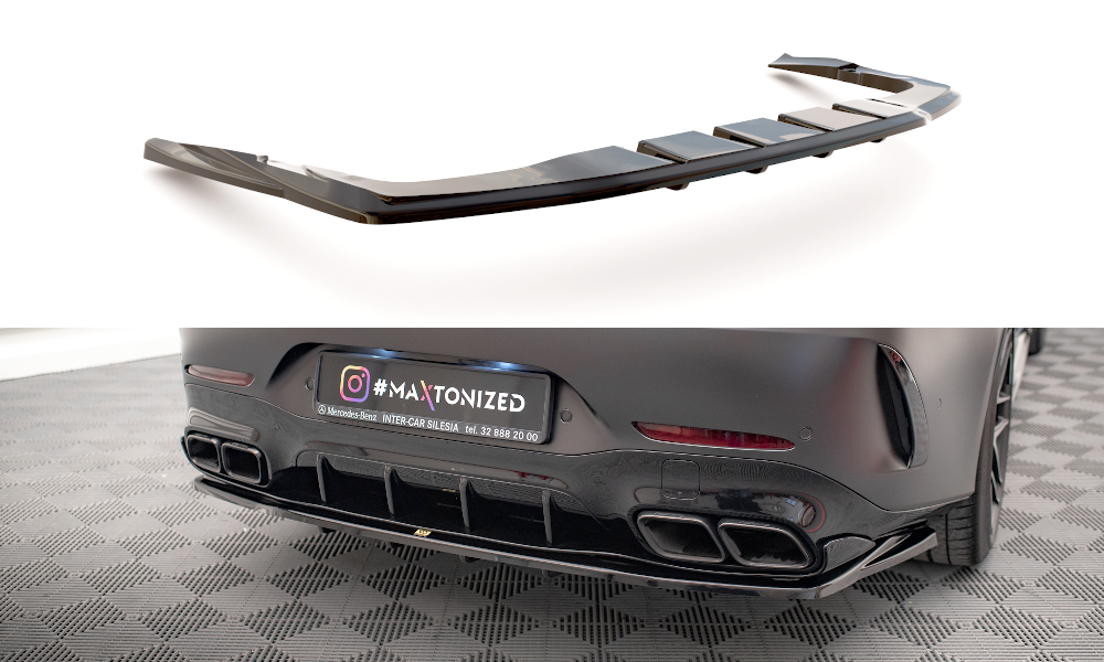 Street+ Mittlerer Diffusor RACE passend für Mercedes-AMG GT 63S 4 Door Coupe Aero X290 schwarz Hochglanz – Ansicht 2
