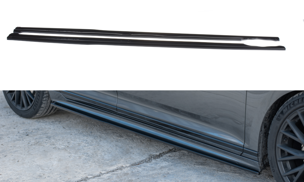 Street+ Seitenschweller Leisten passend für VW Passat R-Line B8 schwarz Hochglanz – Ansicht 2