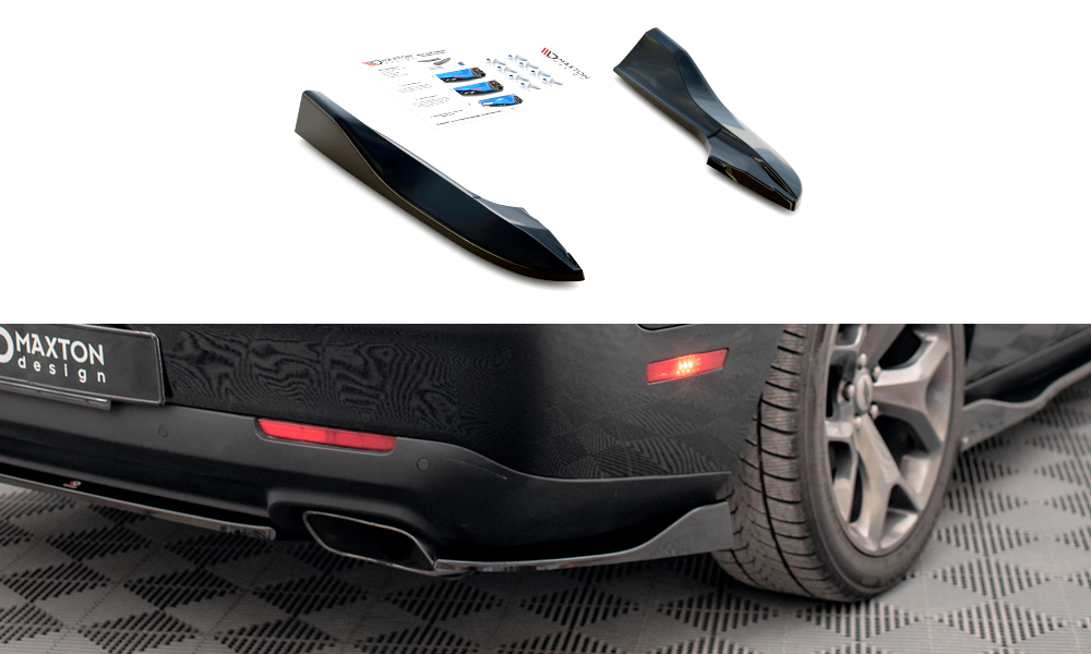 Heck Ansatz Flaps Diffusor passend für Dodge Challenger GT Mk3 Facelift schwarz Hochglanz – Ansicht 2
