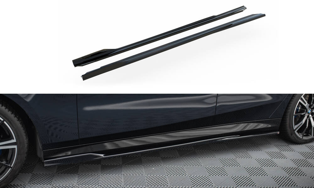 Street+ Seitenschweller Leisten V.2 passend für BMW 5er M-Paket Limousine / Touring  G60 / G61 schwarz Hochglanz – Ansicht 2