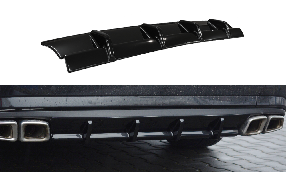 Diffusor Heck Ansatz passend für Mercedes E63 AMG W212  schwarz Hochglanz – Ansicht 2