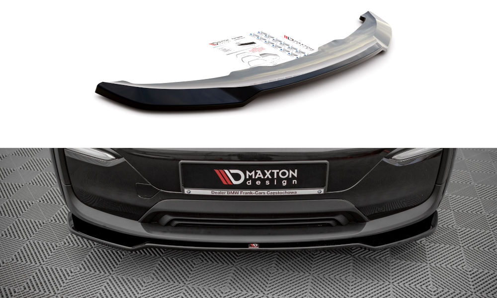 Street+ Spoilerlippe Front Ansatz V.1 passend für BMW i3 S Mk1 Facelift schwarz Hochglanz – Ansicht 2