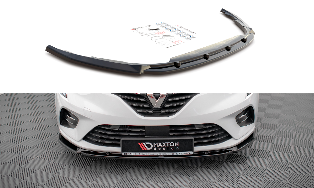 Street+ Spoilerlippe Front Ansatz V.2 passend für Renault Clio Mk5 schwarz Hochglanz – Ansicht 2