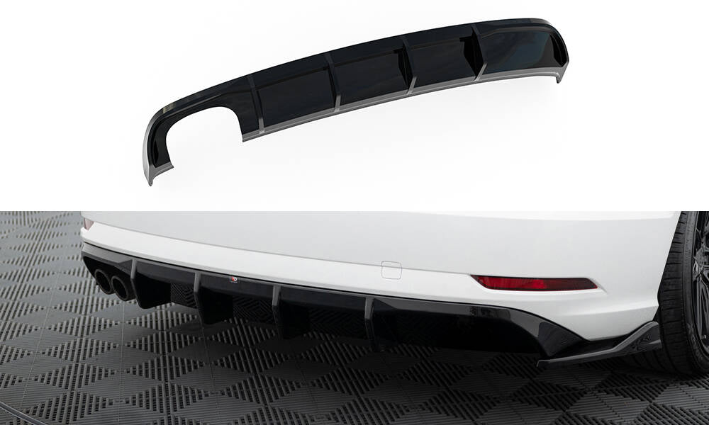 Diffusor Heck Ansatz passend für Audi A3 Limousine 8V Facelift (Doppelauspuff li.endrohr) – Ansicht 2