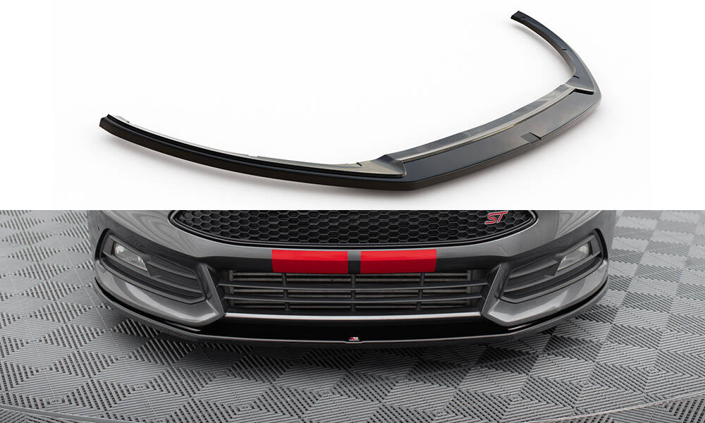 Street+ Spoilerlippe Front Ansatz V.2 passend für Ford Focus ST Mk3 Facelift schwarz Hochglanz – Ansicht 2