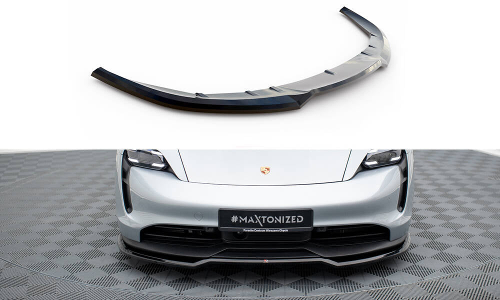 Street+ Spoilerlippe Front Ansatz passend für Porsche Taycan / Taycan 4 / Taycan 4S / Taycan GTS Mk1  schwarz Hochglanz – Ansicht 2