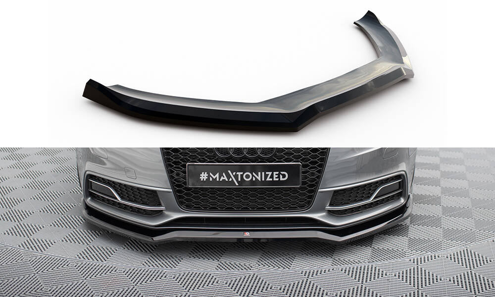 Street+ Spoilerlippe Front Ansatz V.4 passend für Audi S5 / A5 S-Line 8T Facelift schwarz Hochglanz – Ansicht 2