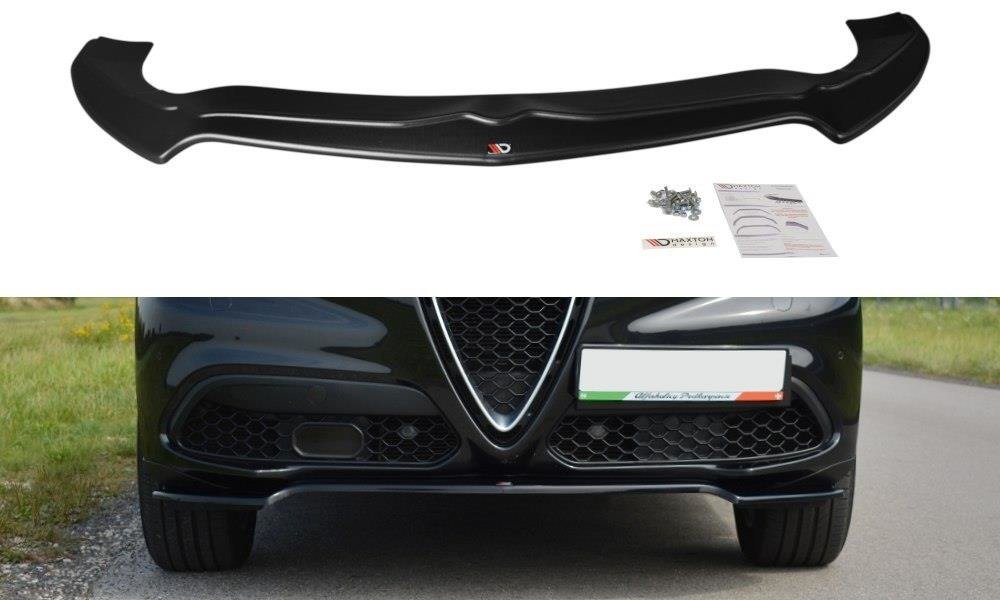 Street+ Spoilerlippe Front Ansatz V.1 passend für Alfa Romeo Stelvio Mk1 schwarz Hochglanz – Ansicht 2