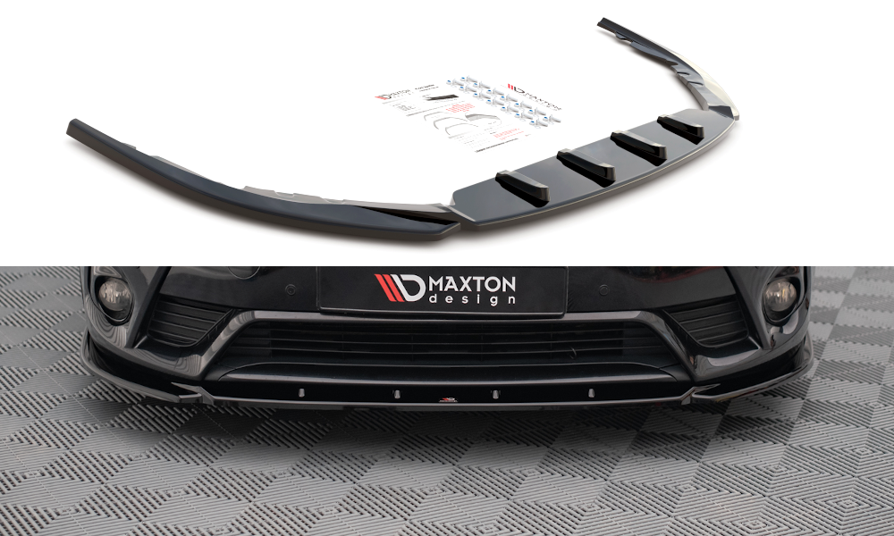 Street+ Spoilerlippe Front Ansatz V.2 passend für Toyota Avensis Mk3 Facelift schwarz Hochglanz – Ansicht 2