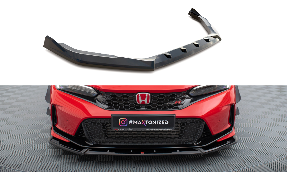 Street+ Spoilerlippe Front Ansatz V.2 passend für Honda Civic Type-R Mk 11 schwarz Hochglanz – Ansicht 2