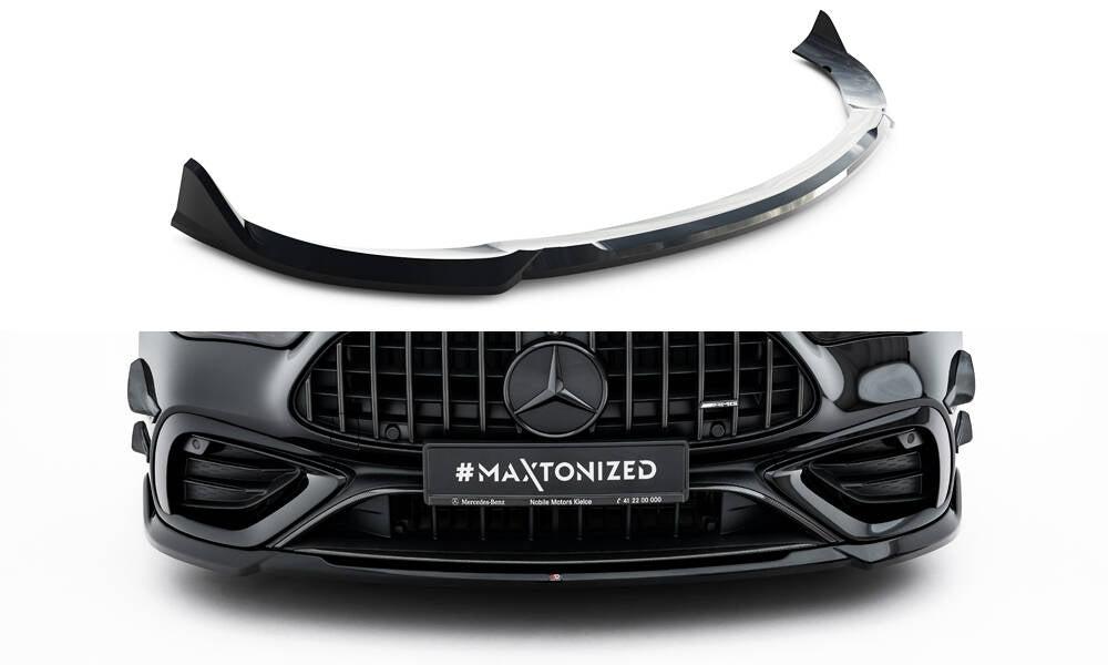 Street+ Spoilerlippe Front Ansatz V.1 passend für Mercedes-AMG CLE 53 C236 schwarz Hochglanz – Ansicht 2