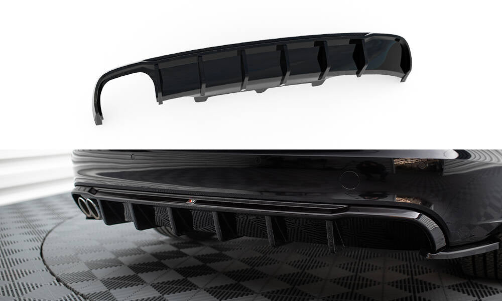Diffusor Heck Ansatz passend für Audi A6 Limousine / Avant C7 (Doppelauspuff li.) – Ansicht 2