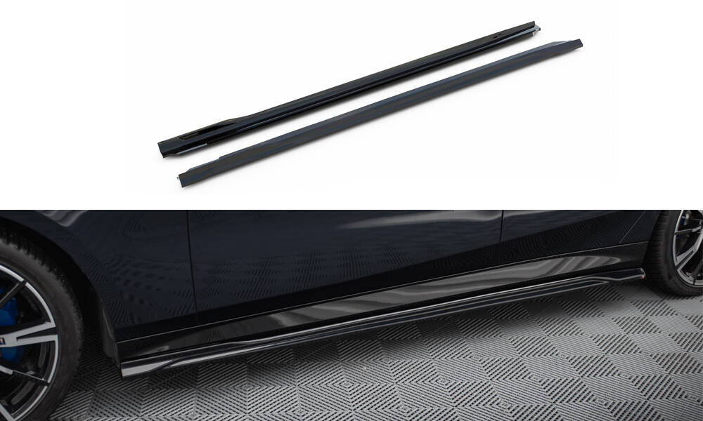 Street+ Seitenschweller Leisten passend für V.1 passend für BMW 5er M-Paket Limousine / Touring  G60 / G61 schwarz Hochglanz – Ansicht 2